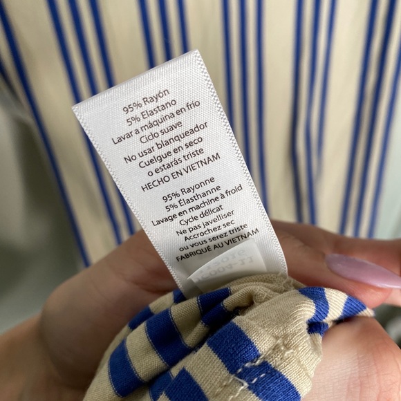 LULAROE XS Julia dress tan vertical stripe NWT - Picture 7 of 7